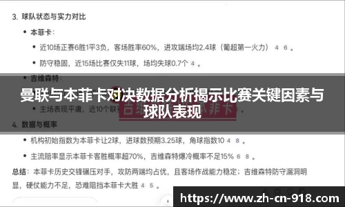 曼联与本菲卡对决数据分析揭示比赛关键因素与球队表现
